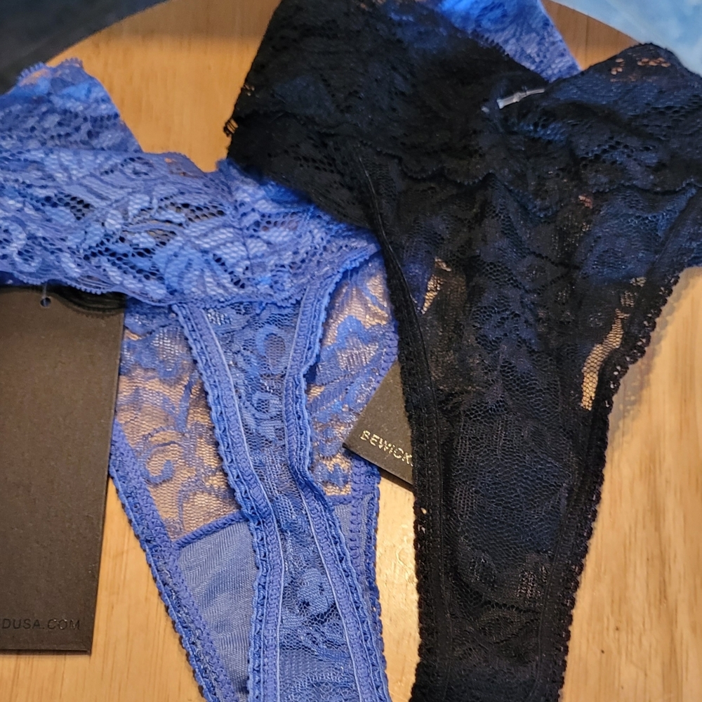Sexy Bewicked Woman Underwear Thong Panties size nwt blue